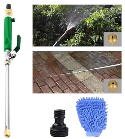 FunnAura 5PCS Garden Hose Pressure Washer Attachment Set, Portable Hose Pipe Spray Gun High Pressure (Green)