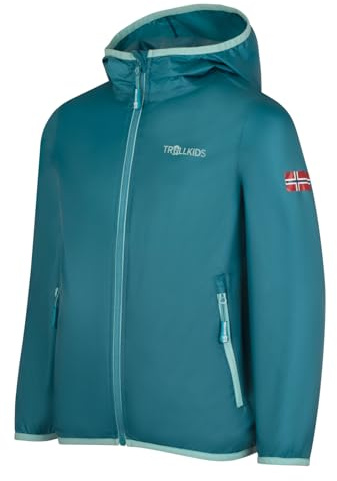 Trollkids Kids Trolltunga Jacket | Wasserdicht, Atmungsaktiv, Sehr leicht, Angeschnittene Kapuze, Packaway-Pocket