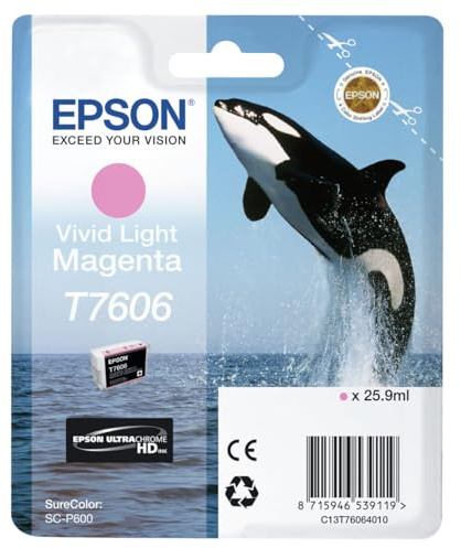 Epson T7606 Killer Whale Vivid Light Standardkapazität Magenta Tintenpatrone 26 ml