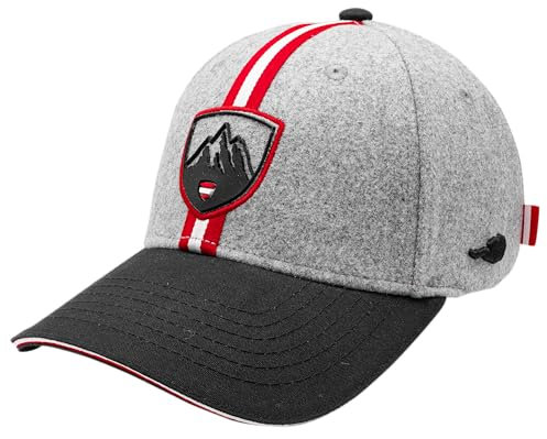 Hoamatkult Berg Cap aus Filz - Stylische Kappe, Verstellbar und Bequem, Hochwertige Stickerei, Atmungsaktiv und Pflegeleicht, Ideal für Freizeit und Sport, Tolles Geschenk - Grau