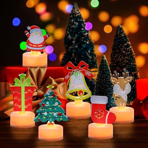 TZQFROCE Weihnachtsdeko LED Kerzen 5 Stück Weihnachts Teelichter Deko Flammenlose Teelichter Kerzen Weihnachten Teelichter für Weihnachten Dekoration Heimdekoration Tischdeko Party deko