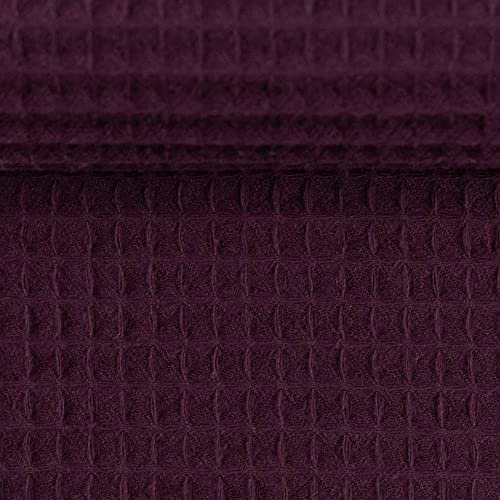 MAGAM-Stoffe Ella Waffel Stoff 100% Baumwollstoff Oeko-Tex Meterware 50cm (16. Aubergine)