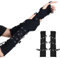 Wisebom 1 Paar Punkhandschuhe Goth Punk Handschuhe Fingerlose Schwarze Schnalle Handschuhe Armstulpen Punk Gotisch Goth Arm Ärmel für Halloween, Party, Hip Hop, Cosplay, für Damen und Herren