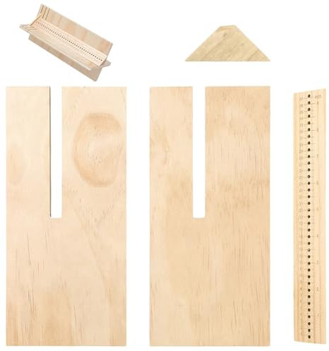 BENECREAT 23.5cm Wood Bookbinding Punching Tool, Pine Book Binding Cradle, Book Binding Supplies for DIY Notebook Journals Planners, Bookbinding Beginner Tool for Equal Distances