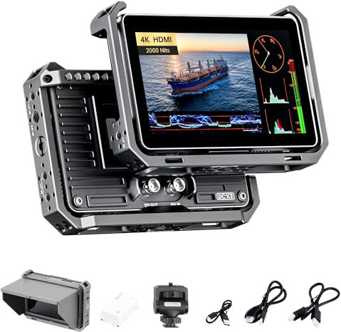 VILTROX DC-X3 Kamera Field Monitor Kit mit Rig Cage 2000Nits Touchscreen Kamera Monitor mit SDI/4K HDMI EIN-/Ausgang, 6 Full HD 1920x1080 IPS, 3D LUTs Peaking Focus Assist, Sonnenschutzhaube, Akku