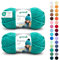 Gründl Wolle Funny uni - weiche Chenille Wolle zum Häkeln - Kuschelig und hautfreundlich - 100% Polyester - 2 Knäuel 100 g / 120 m - Nadelstärke 5-6, Smaragd
