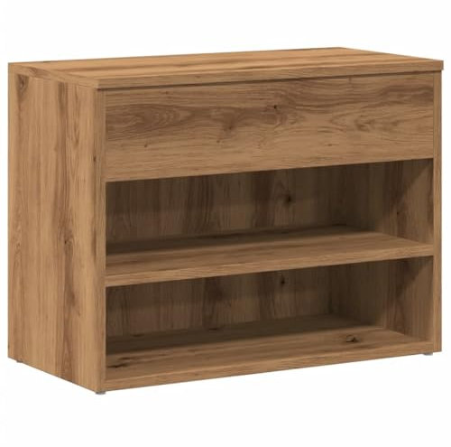 vidaXL Schuhbank Artisan-Eiche 60x30x45 cm Holzwerkstoff, Flurbank, Sitzbank, Aufbewahrungsbank, Dielenbank, Sitzbank Flur, Schuhablage
