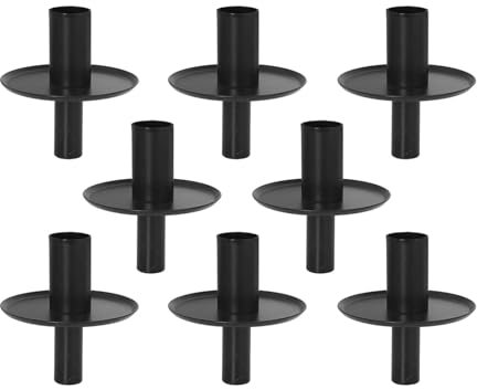 KIIFENG Set of 8 Metal Candle Holders for Wine Bottle Insertion Taper Candle Stand Candlestick Adapter Centerpieces Decors