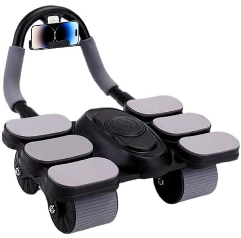 Bauchradroller | Ab Roller Wheel Bauchtrainer | Automatisches Rebound-Bauchrad | 4-Roller Bauchroller mit Ellenbogenstütze | Bauchtrainer, Bauchtrainer Roller für Bauch- und Core-Krafttraining