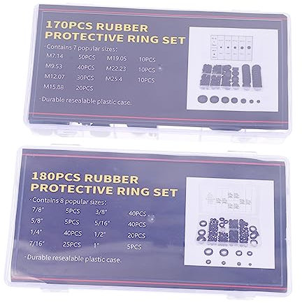 GLEAVI Electrical Gasket Rings Assortment 350pcs Rubber Grommet Kit Wire Spacers