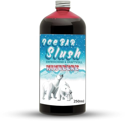 ICE Oso Jarabe concentrado sin AZO ni glicerina | Botella de 250 ml | Concentrado para máquinas de hielo Slushy Bebidas Maker Máquina de hielo 1:5 a 1:20 (250 ml, frambuesa)