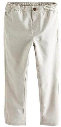 NEXT Jungen Elegante Hose aus Leinen Ecru Neutral 98
