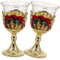 CIYODO Bicchiere Piccolo in Metallo Stile Vintage Bicchieri Da Liquore Mini Per Vino Bicchieri Decorativi Antirottura Calice Da Vino