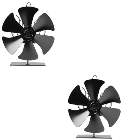 Cabilock 2pcs Blade Stove Fan Heat-powered Fan for Wood Stove Silent Log Burner