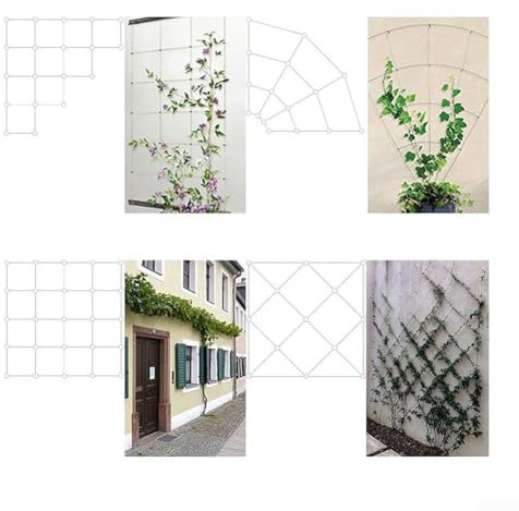 Treillis en acier inoxydable T304 de qualité marine pour plantes grimpantes, installation facile à faire soi-même pour des conceptions de jardin uniques (16 mètres)