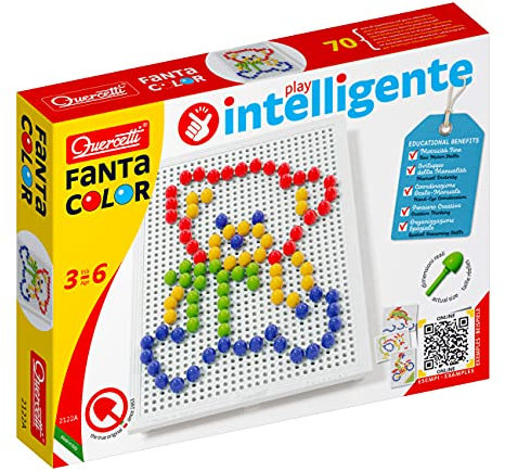 Quercetti - 2122 FantaColor Basic D.10, Loisir Créatif - Jeu de Mosaïque