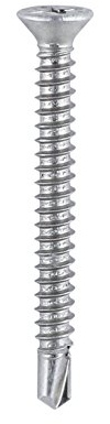 TIMco 125Z BZP PVC Countersunk Self-Drilling Screw 3.9 x 38 - Zinc (Box of 1000)