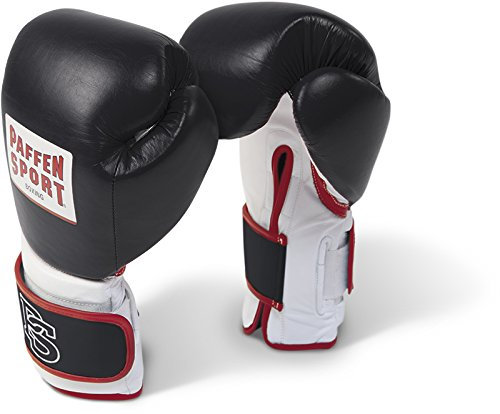 Paffen Sport PRO Performance Boxhandschuhe für das Sparring; schwarz/weiß/rot; 16UZ