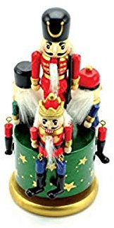 Musicbox World - 55088 wooden Nutcracker on a round wooden base plays “Nutcracker suite”