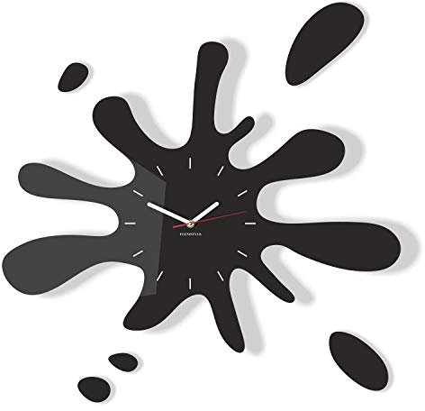 FLEXISTYLE z18k_1 Moderne wanduhr jugendzimmer Jungen Fleck Schwarz 64cm, wanduhr Teenager