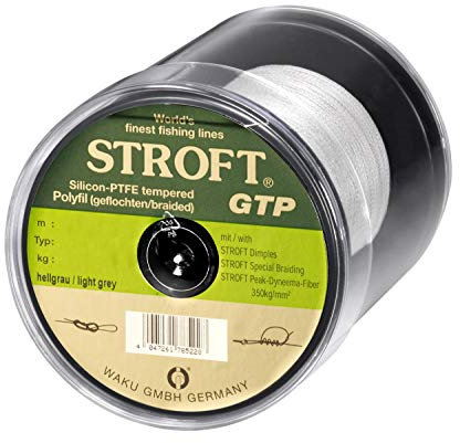 WAKU Schnur STROFT GTP Typ S Geflochtene 250m Silbergrau S4-0,220mm-10kg