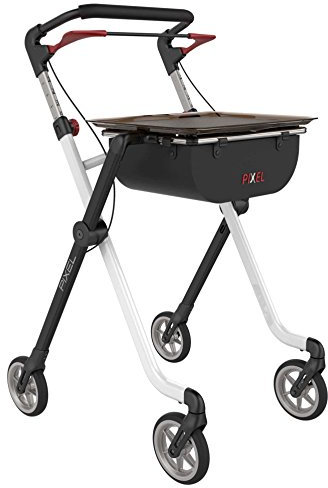 Rehasense Rollator Indoor Rollator Pixel, Schwarz/Weiß, Aluminium, Gesamtgewicht nur 5,2 kg, Erwachsener