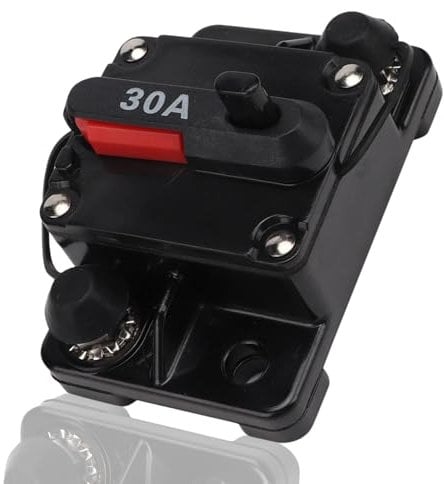 Jadeshay Interruttore di Circuito,12V 30A Interruttore Automatico con Ripristino Manuale per Auto Motori da Traina Marini Barche ATV Audio Fusibile Sistema