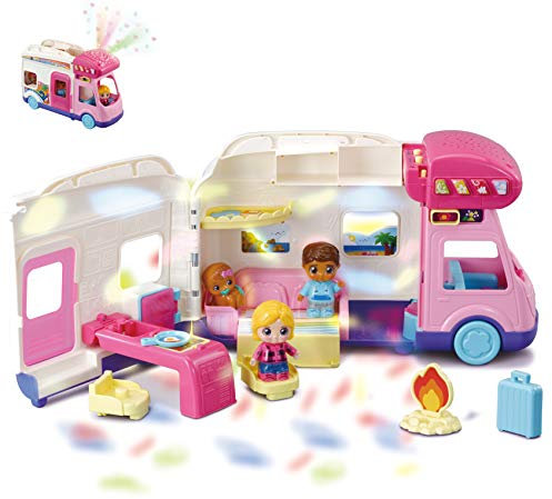 VTech - Caravana de Aventuras TutTut Amigos, Coche Interactivo con Diversos Accesorios y Elementos para manipular, aprende Vocabulario, música, Incluye 3 Personajes