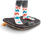 FEZIBO Holzschaukel Balance Board Ergonomisches Balancekissen, Komfortabel Anti-Ermüdungsmatte für Stehpulte, Schwarz(Groß)