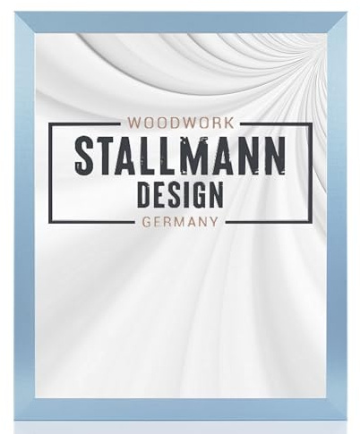 Stallmann Design 'New Modern' Bilderrahmen 50 x 70 cm (PUZZLEFORMAT) | Farbe: Blau | eleganter Frame für Ihre Fotos und Motive
