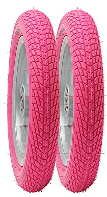 BERGMEILE | 2X 12 Zoll Reifen (57-203) in Pink/Rosa | 12 1/2 x 2 1/4 Reifen | Pinke 12 Zoll Fahrradreifen/Laufradreifen