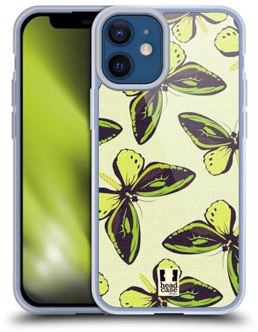 Head Case Designs Verde De Poseidon Patrón de Mariposa Caso Funda de Gel Suave Compatible con Apple iPhone 12 Mini