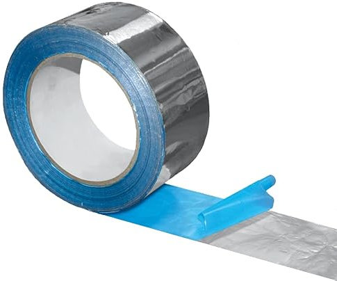 NOVANETUS ALU TAG Aluminium Klebeband, Aluband, Aluminiumband 50mm x 50m für Lüftungs- und Klimaanlagen, Selbstklebeband, Dichtband, Isolieren