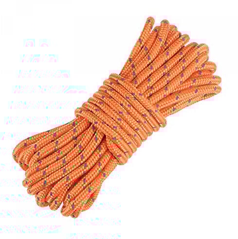 sourcing map Tent Rope 3mm 13.12ft Polyester Cord Fluorescent Reflective Orange for Outdoor Camping Canopy