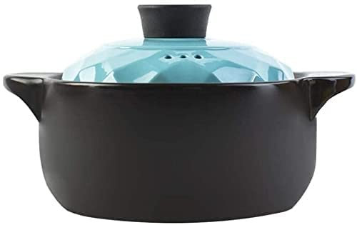 YOYOSHU Plato para cazuela de cerámica con Tapa para Horno Cacerola de cerámica Segura para Horno Olla de Barro para cocinar Cazuela de cerámica Olla de Barro(Color:Blue;Size:3L)