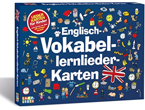 Englisch Vokabelkarten mit Liedtexten – 24 Karten zum Singen & Lernen – Sprachförderung für Kinder & Schule – Lernhilfe für Englischunterricht & DaZ/DaF