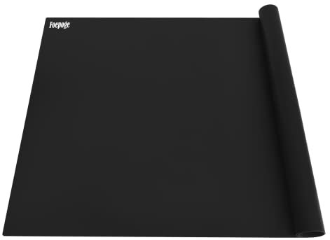 Foepoge Extra Grandes 92 x 61 cm x 2 mm Tapete de Silicona para Resina Epoxi Transparente Manualidades, Epoxy Resin Kit, Estera de Silicona para Llaveros, Cristales, Bisuteria Manualidades, Negro