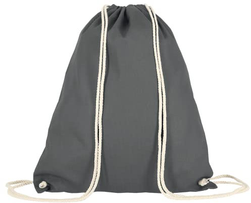 TEXXILLA 10er Pack Turnbeutel - Oeko-TEX 100 Zertifiziert | mit robusten Zugbändern | 38x46cm | Jutebeutel | Einkaufstasche | unbedruckt, Farbe:stahlgrau, Größe:10 Stück