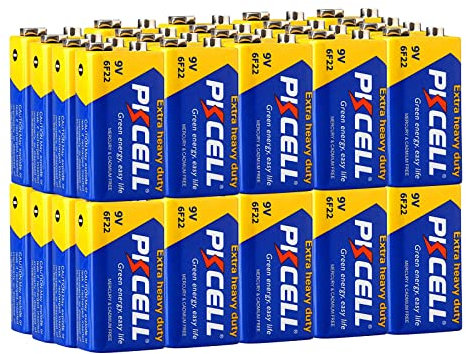PKCELL 9V Battery PP3/6F22 (40 Pack) – Pro-Grade Square Battery for Service Technicians & Venue Operators - Heavy-Duty Zinc Manganese (UKCA/CE Certified)