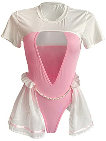 SNOMYRS Sexy Bunny Costume Kawaii Lingerie Teddy Cavallo Pagliaccetto Rosa Gatto Cameriera Vestito Anime Cosplay Adulto Onesie Body