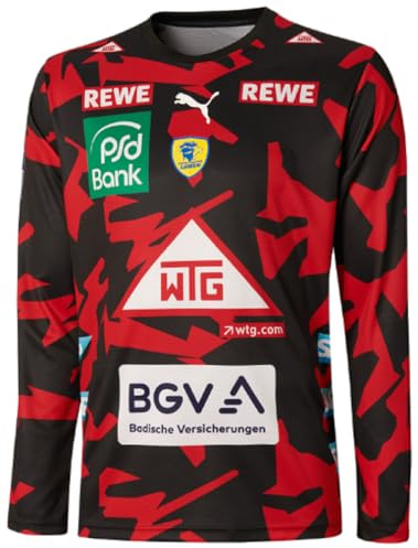 Puma RNL Rhein Neckar Löwen Away GK Torhüter Auswärtstrikot Trikot Jersey LS 22/23 HBL rot/schwarz 771703-05