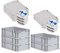 PROREGAL SuperSparSet 5x Eurobox NextGen Economy mit Scharnierdeckel & blauen Verschlüssen | Griffe geschlossen | HxBxT 17x40x60cm | 34 Liter | Eurobehälter Transportbox Transportbehälter