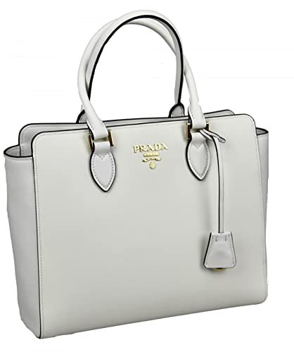Prada Damen Weiss Saffiano Leder Schultertasche 1BA189