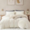 Freyamy Peluche Housse de Couette 220x240cm Beige Hiver Chaude Duveteuse Parure de lit 2 Personne Shaggy Faux Fur avec Fermeture Éclair Waffle Flanelle Linge de lit avec 2 Taie d'oreiller 65 x 65cm