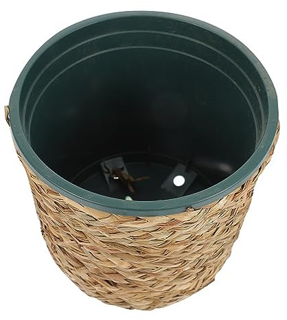 BESPORTBLE Straw Woven Plant Basket Für Blumen Und Pflanzen Dekorativer Aufbewahrungskorb Robustem Material Für Und Außenbereiche Leicht Und Langlebig