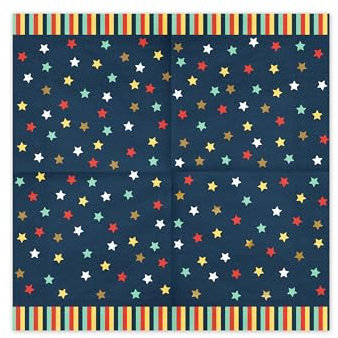 Servietten Papier 33x33cm 3-lagig 12 Stück - hochwertig & nachhaltig - Einweg Tischservietten mit Sterne Motiv - Papierservietten für Kindergeburtstag Junge Geburtstag - Dunkelblau