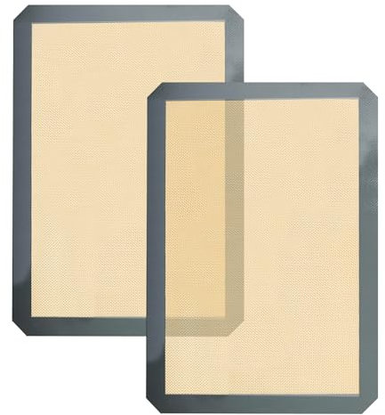 NYGGTYK Lot de 2 tapis de cuisson en silicone gris - Tapis de cuisson en silicone - Tapis de cuisine - Accessoires de cuisson - Tapis de cuisson antiadhésif (0,7 x 30 x 40 cm)