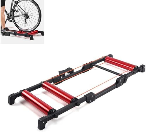 home trainer velo Entraîneur De Vélo À Rouleaux En Alliage D'aluminium, Entraîneur À Rouleaux De Vélo D'intérieur Pliable, Convient Aux Roues De 24 À 29 Pouces, 700C, Plate-forme De Cyclisme Silencieu