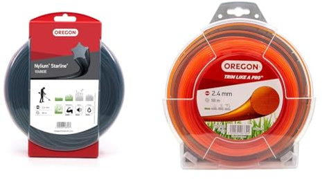 Oregon Nylum Star Trimmerfaden für Freischneider und Rasentrimmer & Trimmerfaden für Rasentrimmer, Ersatz Mähfaden für Motorsensen & Freischneider