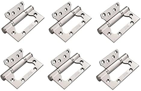 QPWYSH Cerniere, 4 X 3 Cerniere da Incasso da Incasso, Cerniera Non Mortasa per Porta Pesante, Cerniere Spazzolati in Acciaio Inox 304, Argento 6-Pack